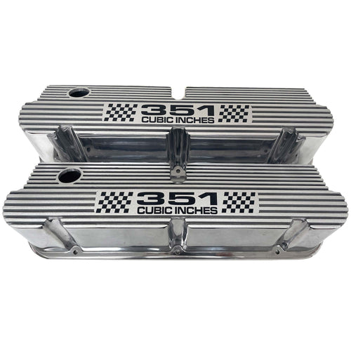 Ford Small Block 351 Pentroof Tall Valve Covers - Polished