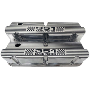 Ford Small Block 351 Cubic Inches Pentroof Tall Valve Covers - Polished