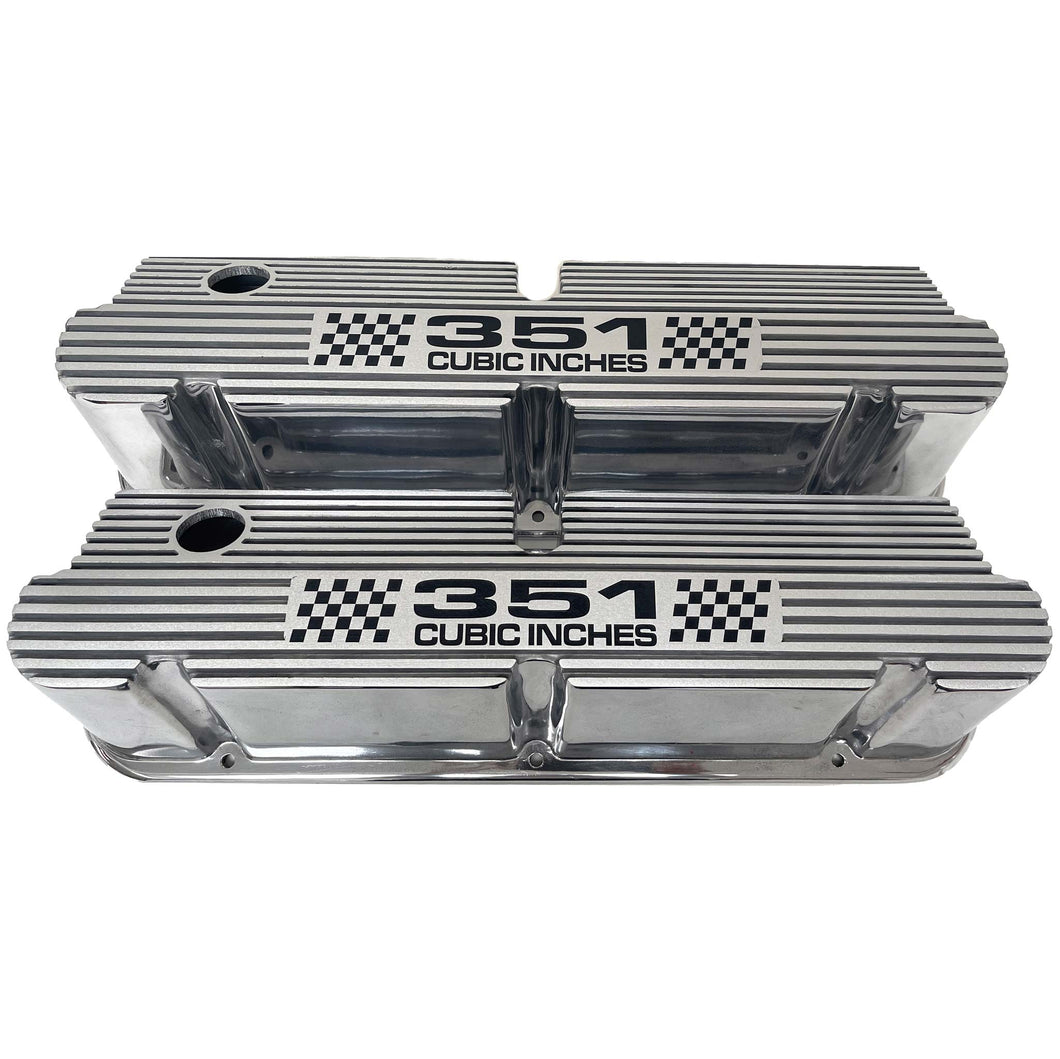 Ford Small Block 351 Pentroof Tall Valve Covers - Polished