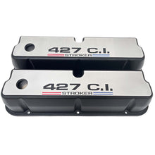 Load image into Gallery viewer, Ford 427 Stroker 351 Windsor Valve Covers - Full Billet Top - Black