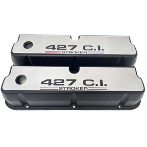 Ford 427 C.I. Stroker Tall Valve Covers - Full Billet Top - Black