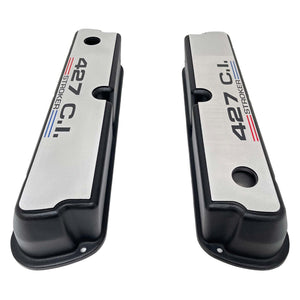 Ford 427 C.I. Stroker Tall Valve Covers - Full Billet Top - Black