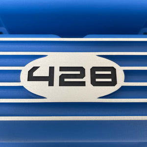 Ford FE 428 Short Finned Valve Covers - Blue