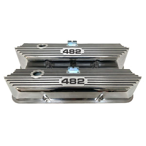 Ford FE 482 Tall Valve Covers Finned - Polished
