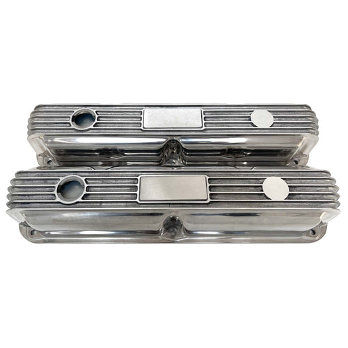 Mopar 318, 340, 360 Finned Valve Covers - Die-Cast - Custom - Polished