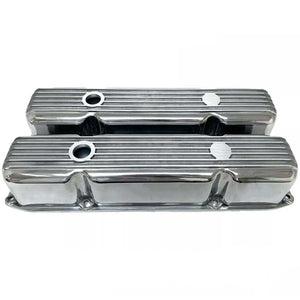 Mopar 383, 400, 440 Finned Valve Covers - Die-Cast Aluminum - Polished