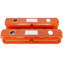 Load image into Gallery viewer, Mopar 318, 340, 360 Finned Valve Covers - Die-Cast - Custom - Orange
