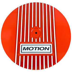 Small Block Chevy MOTION Logo Valve Covers & 13" Air Cleaner - Orange