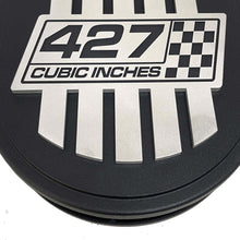 Load image into Gallery viewer, 427 Cubic Inches, Custom Raised Billet Top Logo 15&quot; Oval Air Cleaner Lid Kit - Black