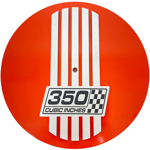 Chevy 350 Cubic Inches 14" Raised Billet Top Air Cleaner - Orange