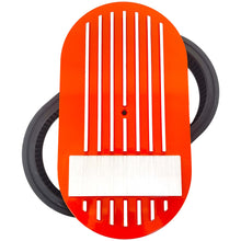 Load image into Gallery viewer, 15&quot; Oval Air Cleaner Lid Kit - Raised Fins - Engravable - Orange