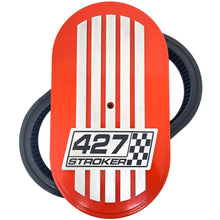 Load image into Gallery viewer, 427 Stroker - Raised Billet Top 15&quot; Oval Air Cleaner Kit - Orange