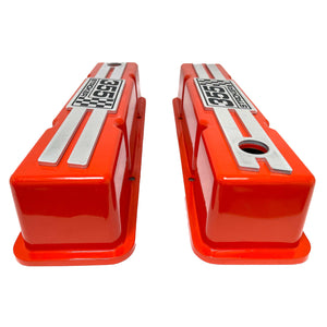 355 Cubic Inches Small Block Chevy Tall Valve Covers - Orange
