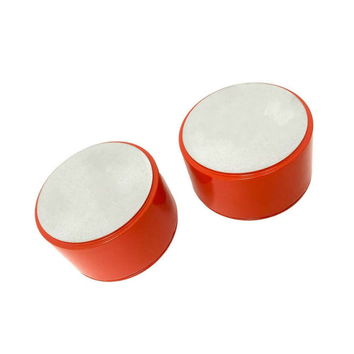 Orange Die-Cast Aluminum Valve Cover Breathers - Sanded Tops - Custom