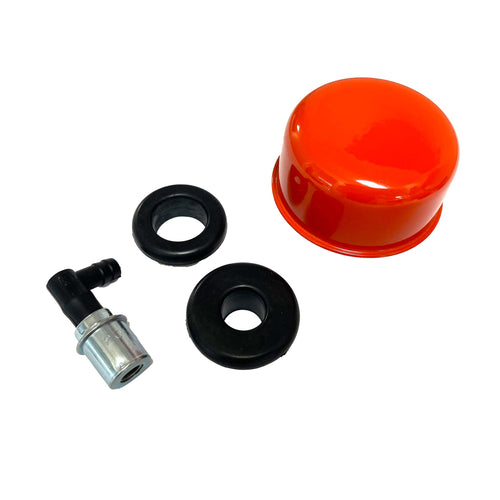 Orange Chrome Valve Cover Breather and Small PCV Valve