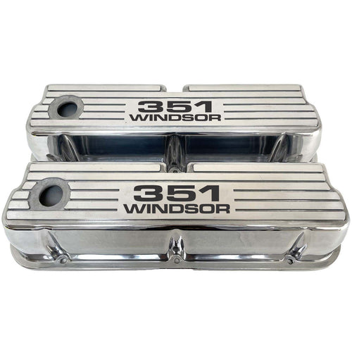 Ford Small Block 351 Windsor Tall Valve Covers - Wide Fin - Polished
