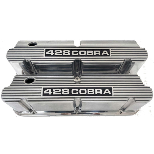 Ford Small Block Pentroof 428 Cobra Valve Covers - Polished