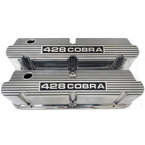 Ford Small Block Pentroof 428 Cobra Valve Covers - Polished