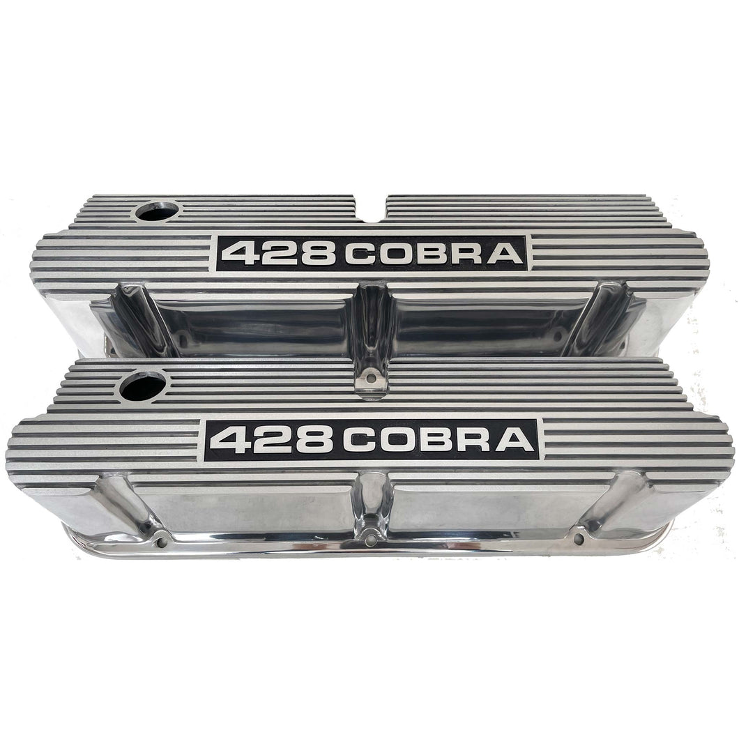 Ford Small Block Pentroof 428 Cobra Tall Valve Covers - Polished