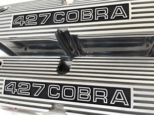 Small Block Pentroof 427 Cobra Tall Valve Covers - Style 2 - Polished