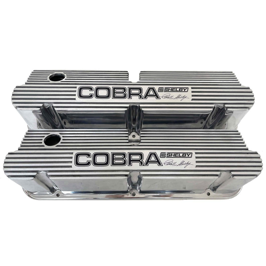 Ford Small Block Pentroof COBRA C.S. Shelby Valve Covers - Polished