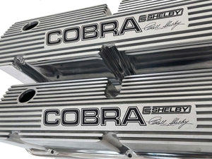 Ford Small Block Pentroof COBRA C.S. Shelby Valve Covers - Polished