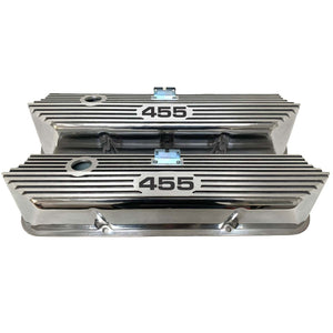 Ford FE 455 Valve Covers Tall Finned - Polished