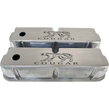 Load image into Gallery viewer, Ford 289, 302, 351 Windsor Cougar Valve Covers with Script - Polished