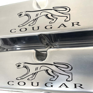 Ford 289, 302, 351 Windsor Cougar Valve Covers with Script - Polished