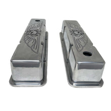 Load image into Gallery viewer, Small Block Chevy Tall Valve Covers - Skeleton Design - Polished