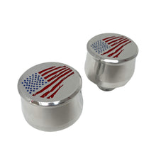 Load image into Gallery viewer, American Flag Billet Aluminum Valve Cover Breathers - Polished