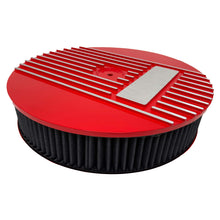 Load image into Gallery viewer, 13&quot; Round Custom Air Cleaner Lid Kit, Finned - Red