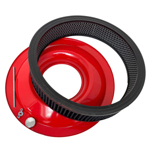 13" Round Custom Air Cleaner Lid Kit, Finned - Red
