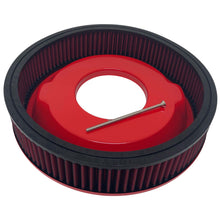 Load image into Gallery viewer, 14&quot; Round Raised Billet Top Air Cleaner Kit - Custom - Red