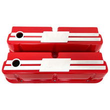 Load image into Gallery viewer, Ford 289, 302, 351 Windsor Tall Valve Covers - Custom Billet Top - Red