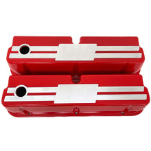 Load image into Gallery viewer, Ford 289, 302, 351 Windsor Tall Valve Covers - Custom Billet Top - Red