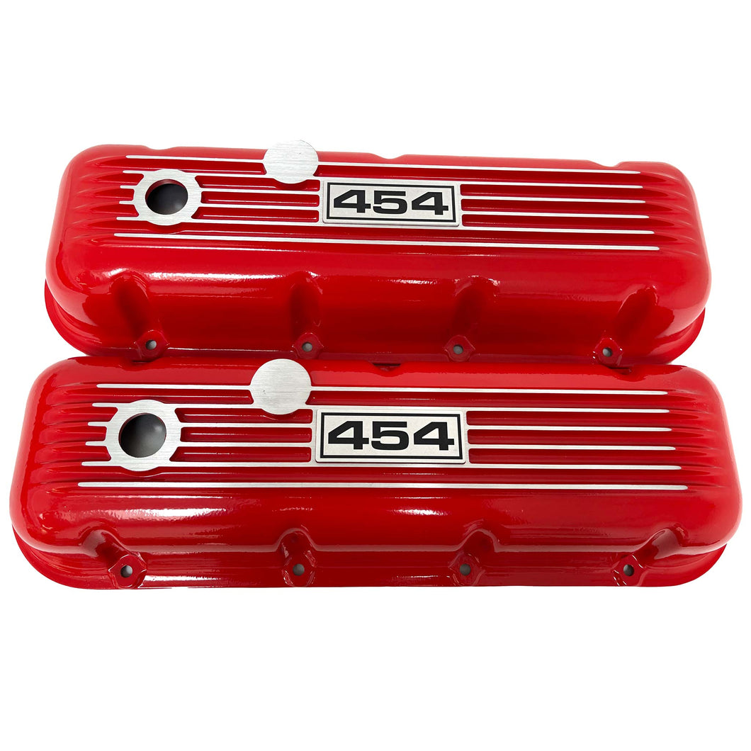 Big Block Chevy 454 Logo Valve Covers - Red