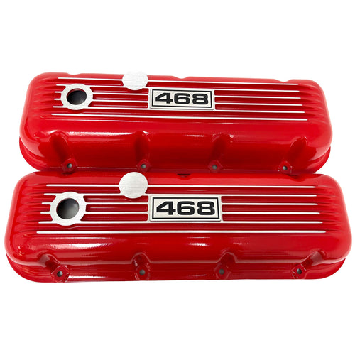 Big Block Chevy 468 Logo Valve Covers - Red
