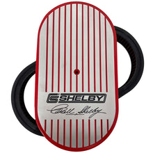 Load image into Gallery viewer, Carroll Shelby Signature 15&quot; Oval Air Cleaner Kit - Finned Billet Top - Red