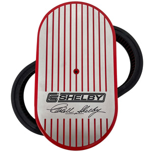 CS Shelby 15" Finned Billet Top Air Cleaner Kit - Red
