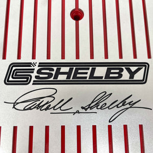 Carroll Shelby Signature 15" Oval Air Cleaner Kit - Finned Billet Top - Red