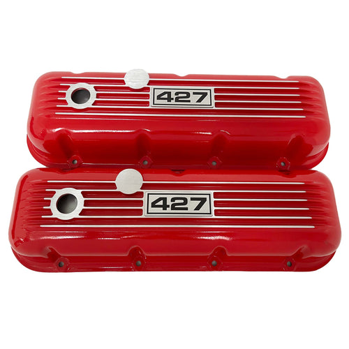Big Block Chevy 427 Logo Valve Covers - Red