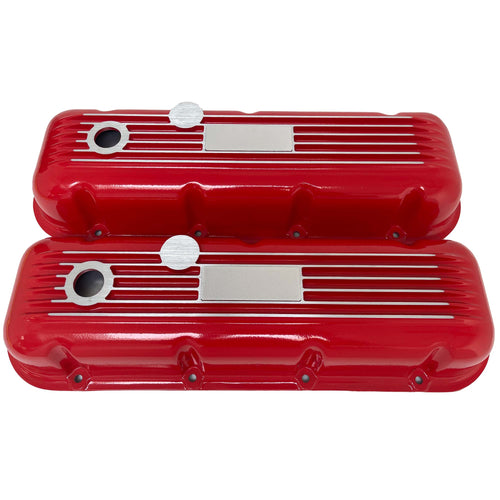 Big Block Chevy Finned Valve Covers - Custom - Red