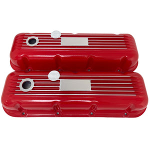 Big Block Chevy Finned Valve Covers - Custom - Red