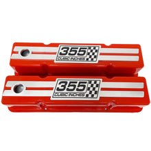 Load image into Gallery viewer, 355 Stroker Small Block Chevy Tall Valve Covers, Custom Engraved Billet - Red