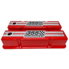 Load image into Gallery viewer, 355 Stroker Small Block Chevy Tall Valve Covers, Custom Engraved Billet - Red