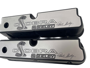 Ford 351 Windsor Shelby Cobra Valve Covers - Full Billet Top - Black