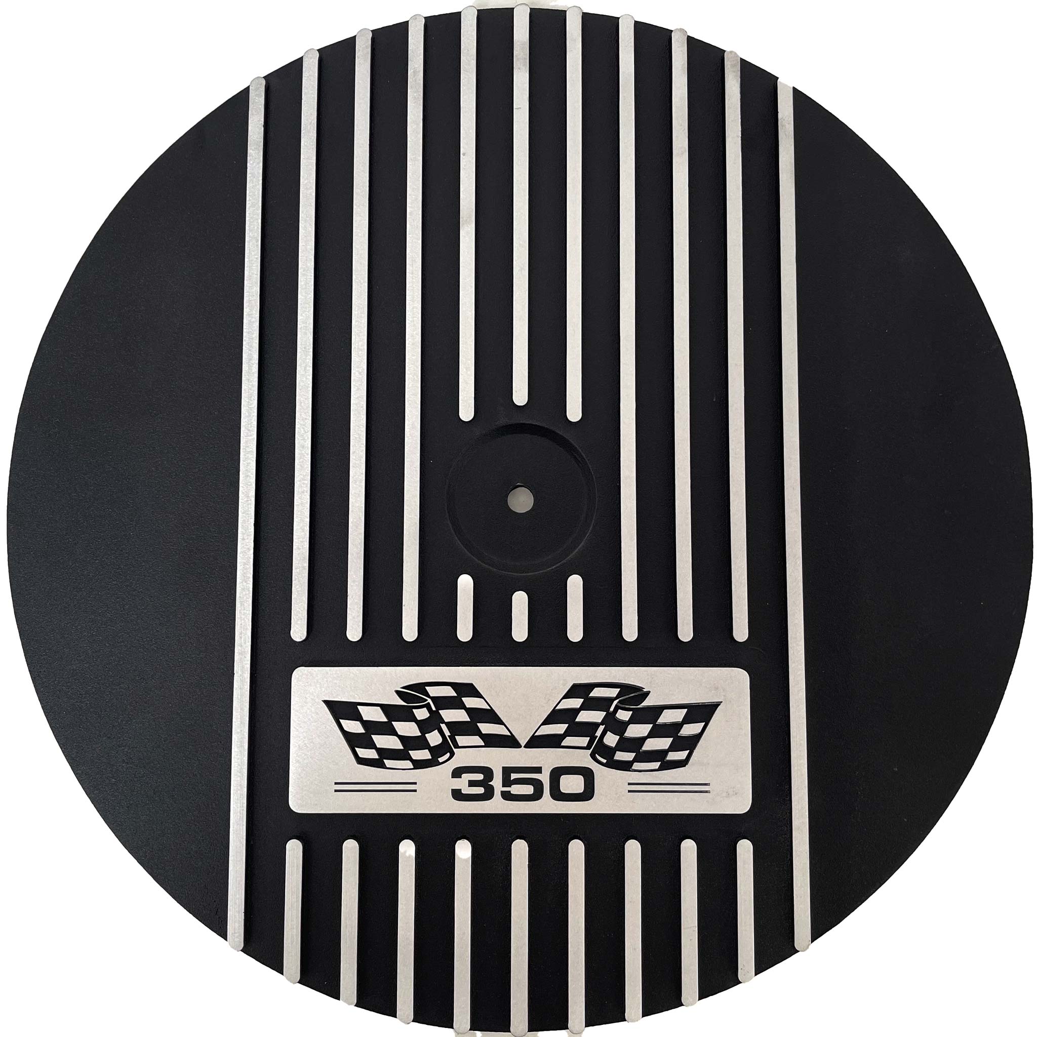 Black 14" Air Cleaner Flat Base - 5-1/8" Neck For Chevy Ford Mopar SBC BBC Hot Rod