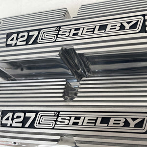 Ford Small Block Pentroof 427 CS Shelby Logo Tall Valve Covers - Polished