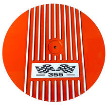 Load image into Gallery viewer, Small Block Chevy 355 Flag Logo Valve Covers &amp; 14&quot; Air Cleaner - Orange
